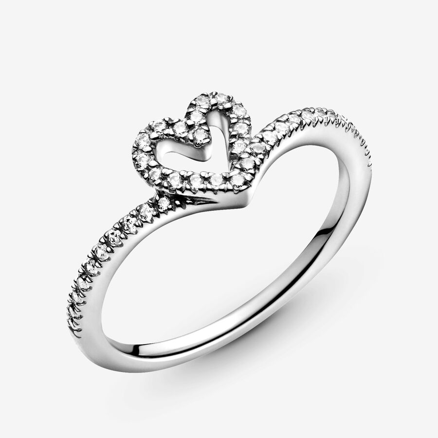 Cœur Pandora Sparkling Wishbone Argent | 5397-YJEGR