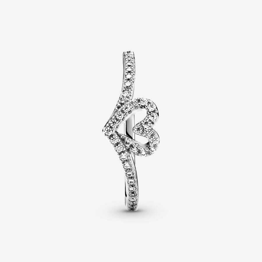 Cœur Pandora Sparkling Wishbone Argent | 5397-YJEGR