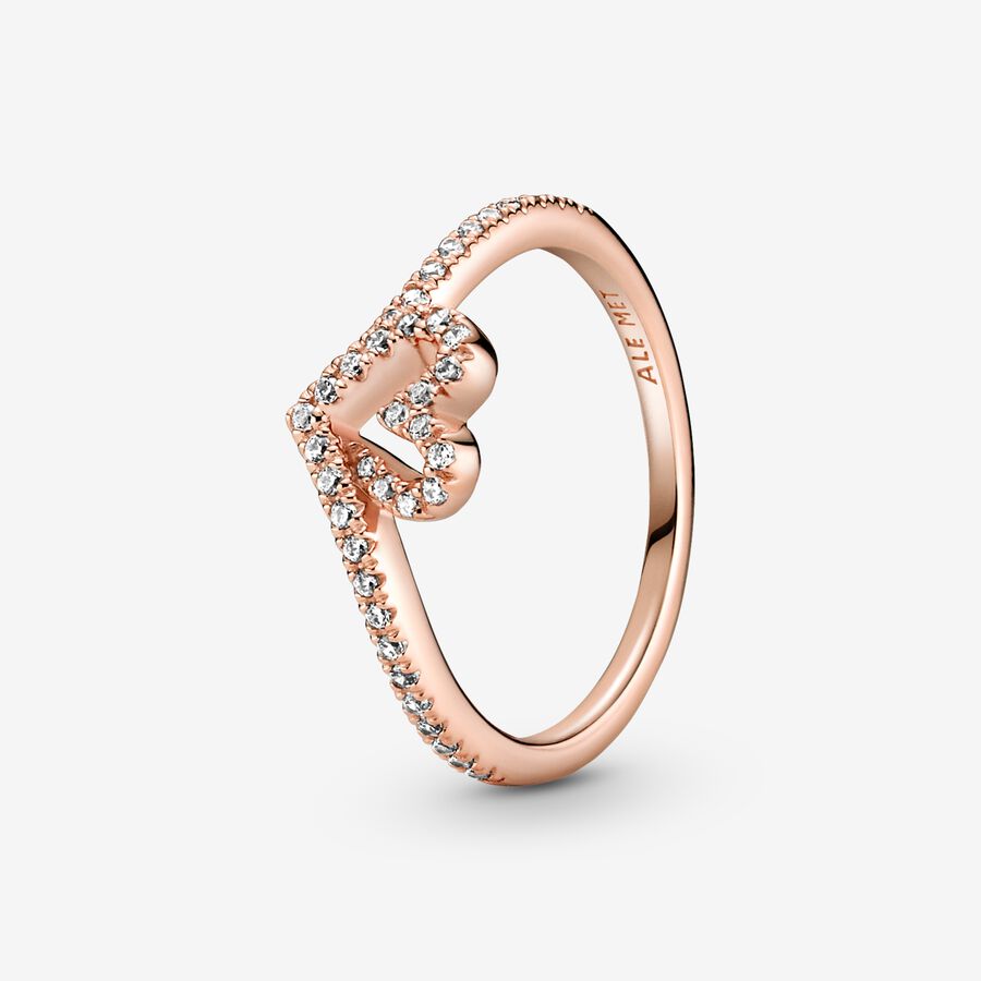 Cœur Pandora Sparkling Wishbone Rose Doré | 6739-GDYQA