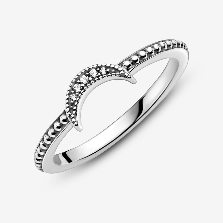 Déclaration Pandora Crescent Moon Beaded Argent | 8023-SGYWL