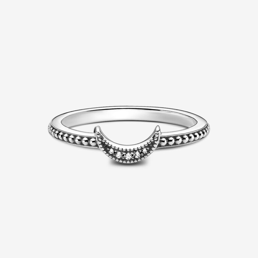 Déclaration Pandora Crescent Moon Beaded Argent | 8023-SGYWL