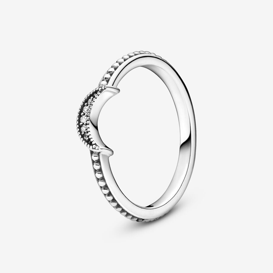 Déclaration Pandora Crescent Moon Beaded Argent | 8023-SGYWL