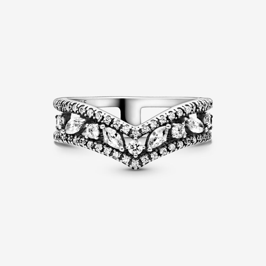 Déclaration Pandora Sparkling Marquise Double Wishbone Argent | 5973-GIOZY