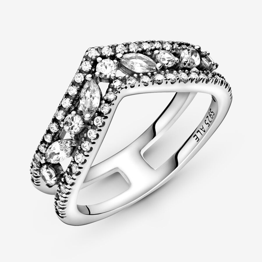 Déclaration Pandora Sparkling Marquise Double Wishbone Argent | 5973-GIOZY