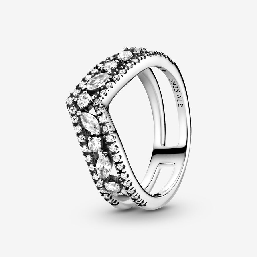 Déclaration Pandora Sparkling Marquise Double Wishbone Argent | 5973-GIOZY