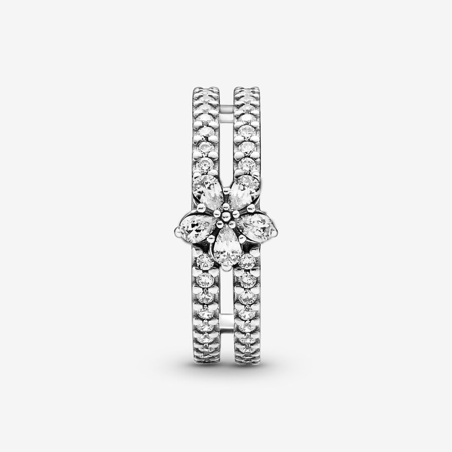 Déclaration Pandora Sparkling Snowflake Double Argent | 5976-UAXGE