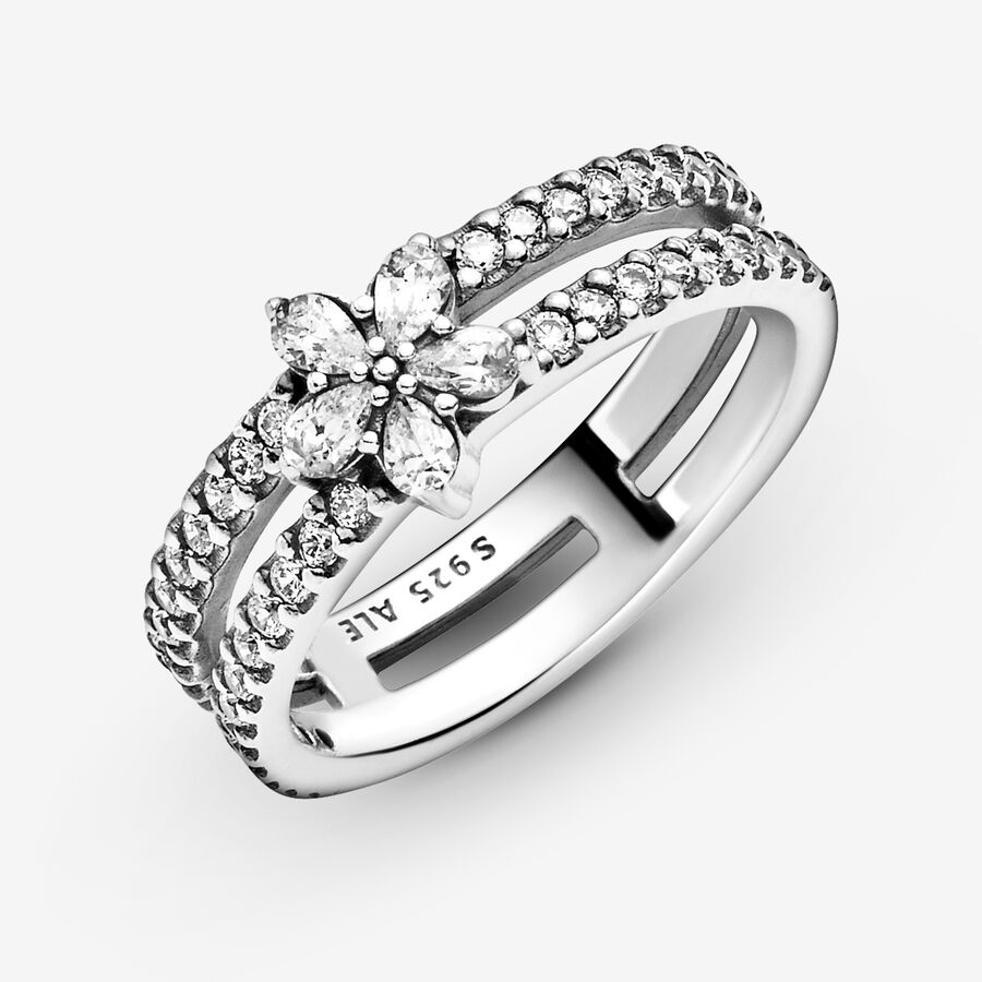 Déclaration Pandora Sparkling Snowflake Double Argent | 5976-UAXGE