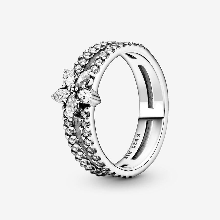 Déclaration Pandora Sparkling Snowflake Double Argent | 5976-UAXGE