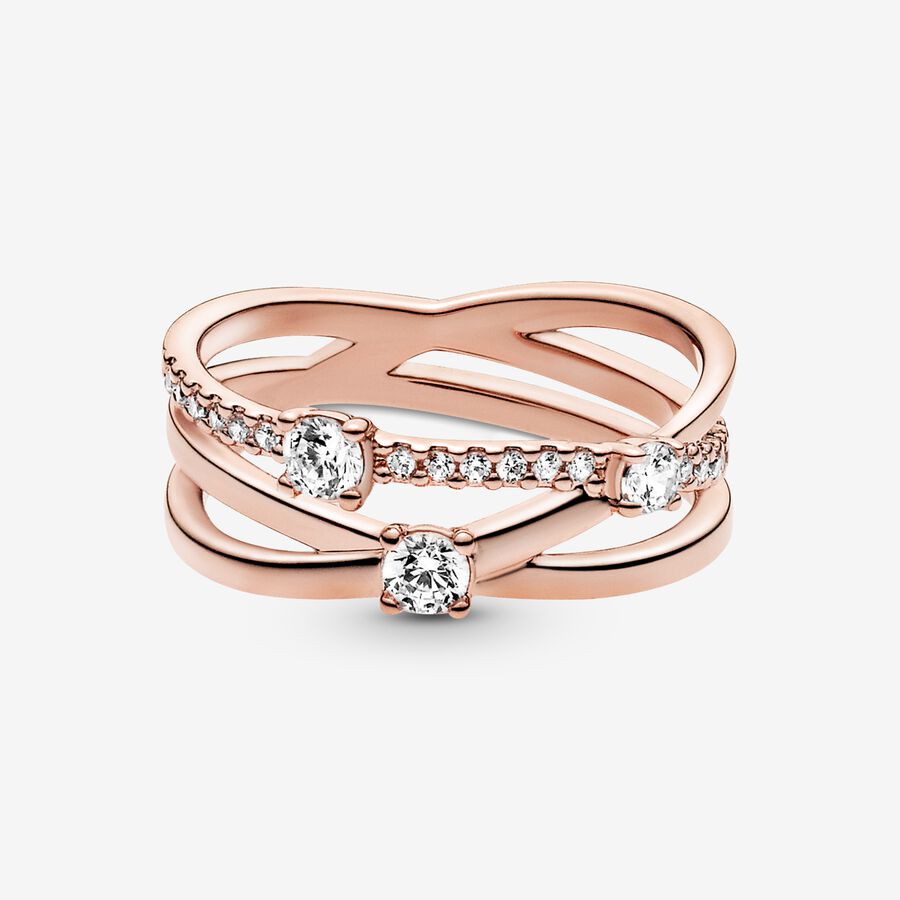 Déclaration Pandora Sparkling Triple Rose Doré | 4371-DTKMA