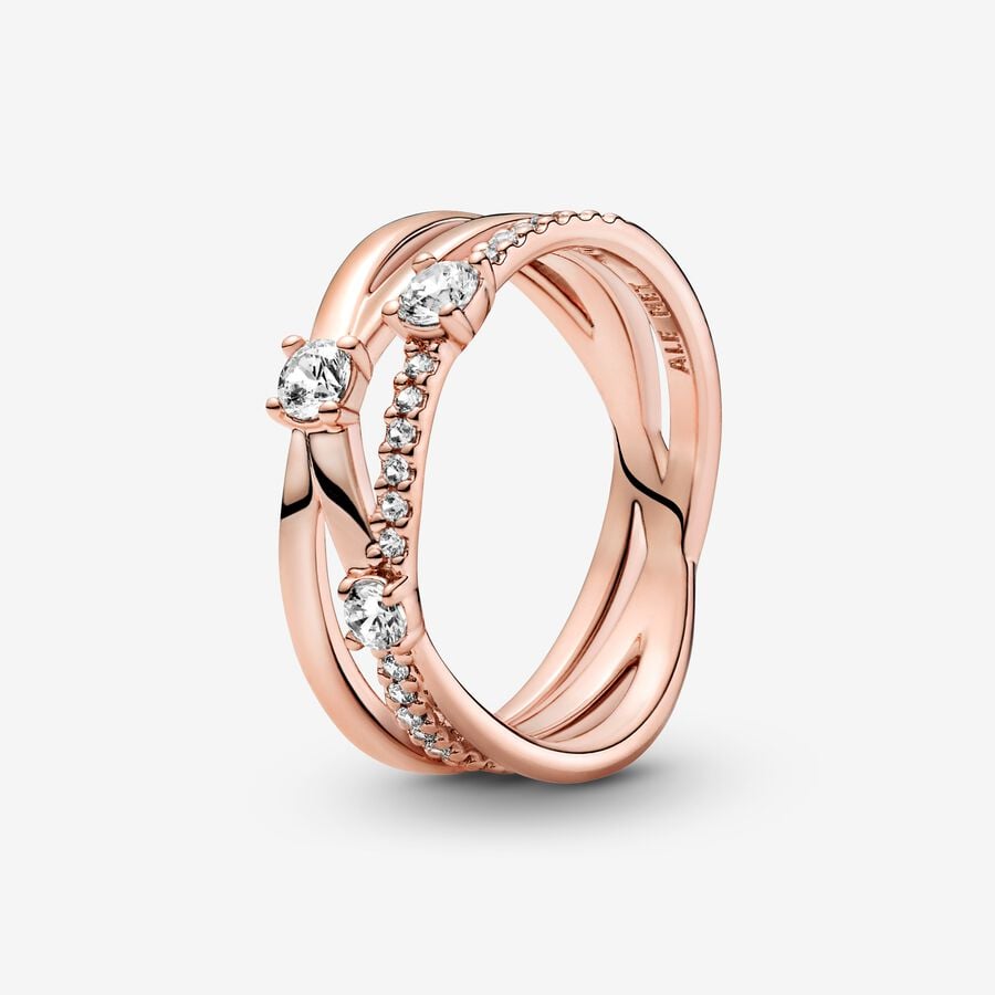 Déclaration Pandora Sparkling Triple Rose Doré | 4371-DTKMA