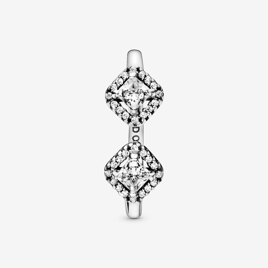 Déclaration Pandora Square Sparkle Open Argent | 1062-CXENS