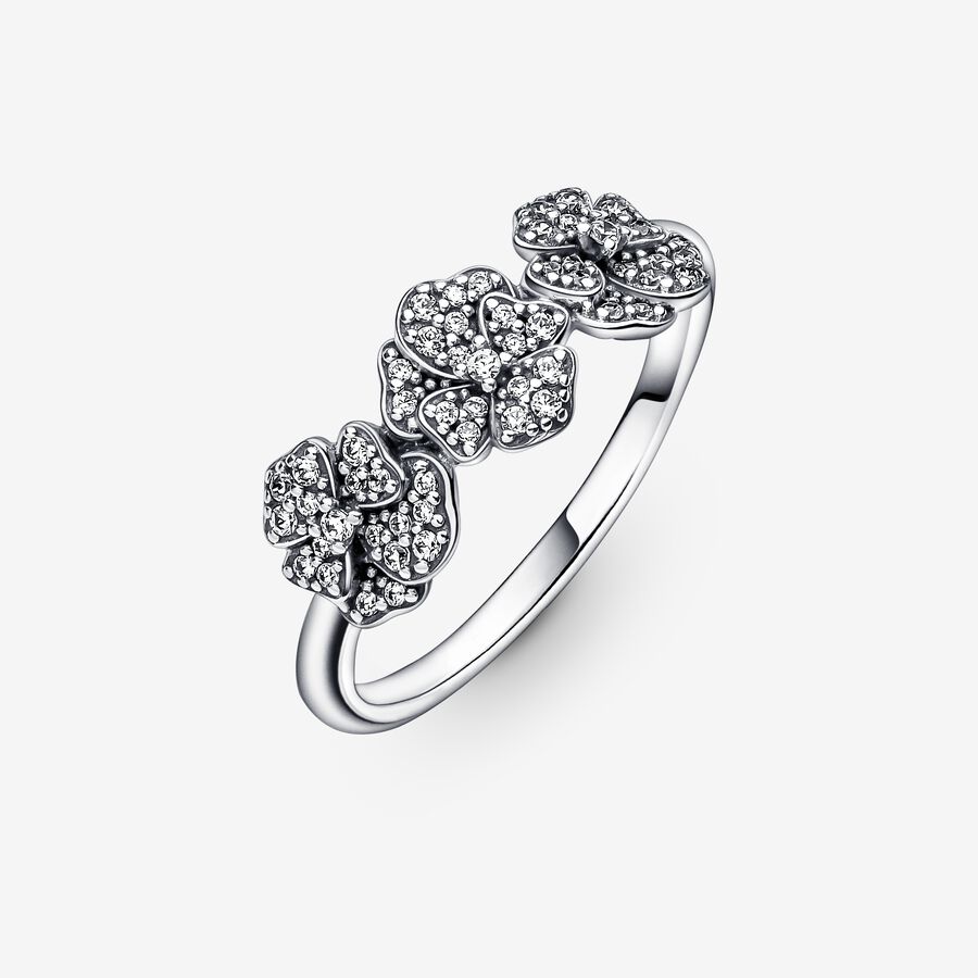 Déclaration Pandora Triple Pansy Flower Argent | 0843-WKCFA