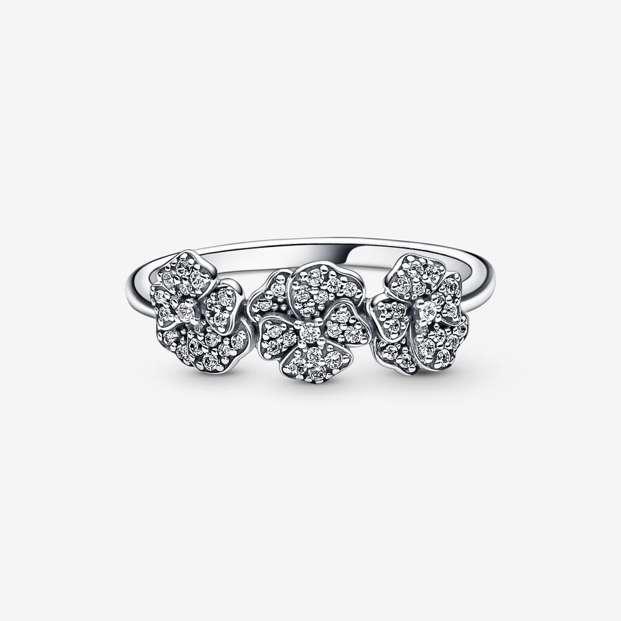 Déclaration Pandora Triple Pansy Flower Argent | 0843-WKCFA