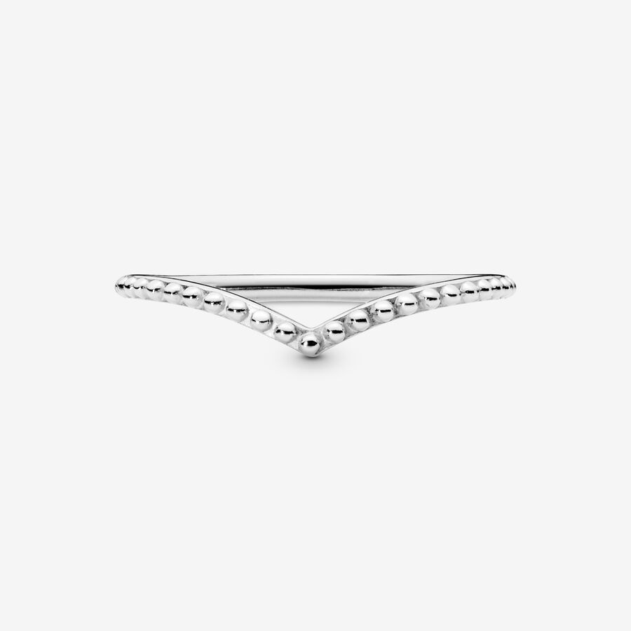 Empilable Pandora Beaded Wishbone Argent | 5841-GCKWH