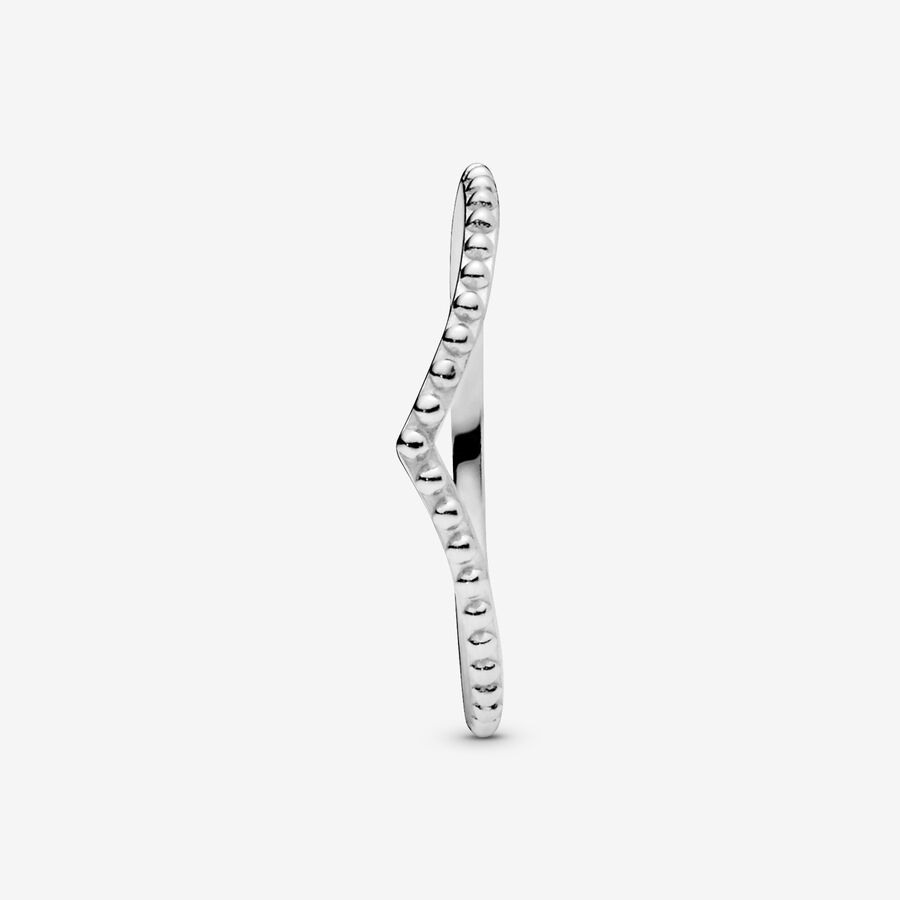 Empilable Pandora Beaded Wishbone Argent | 5841-GCKWH