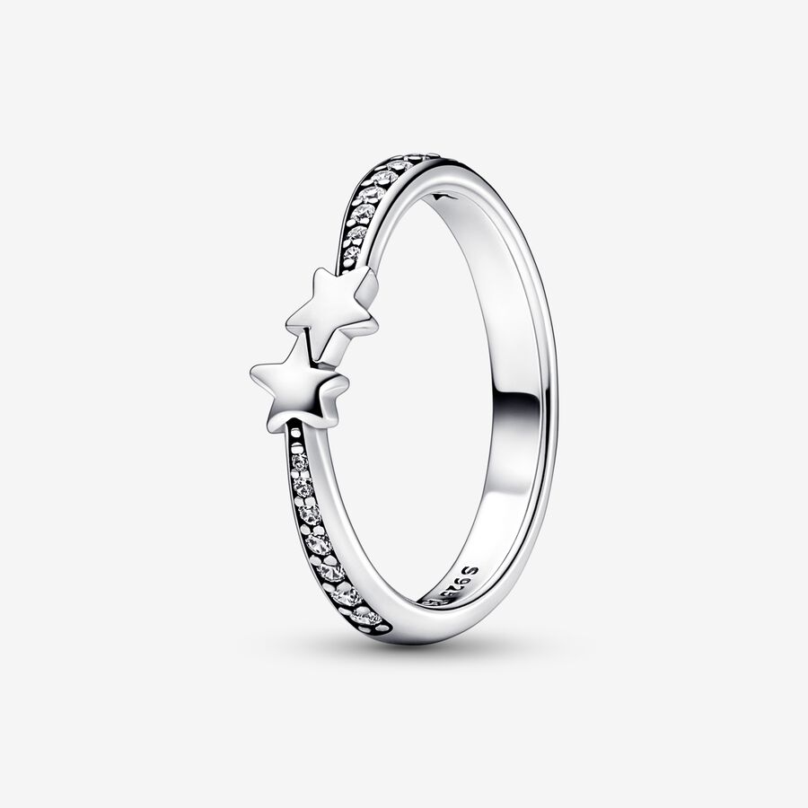 Empilable Pandora Shooting Stars Sparkling Argent | 1603-UDQZN