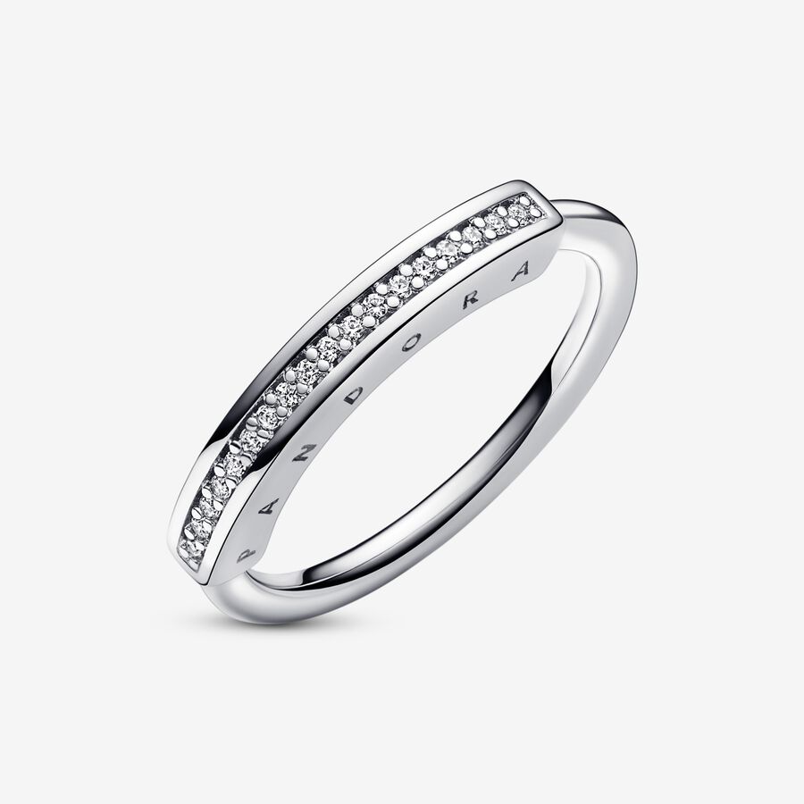 Empilable Pandora Signature I-D Pave Argent | 0347-OZTYU