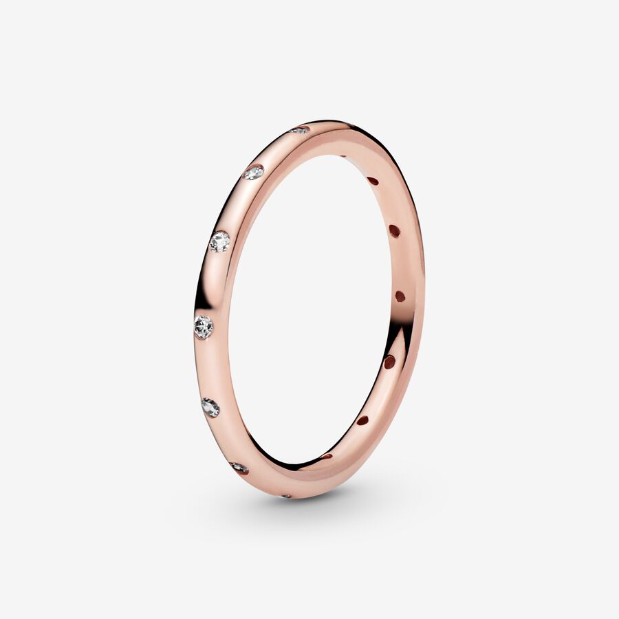 Empilable Pandora Simple Sparkling Rose Doré | 1854-UVWMN