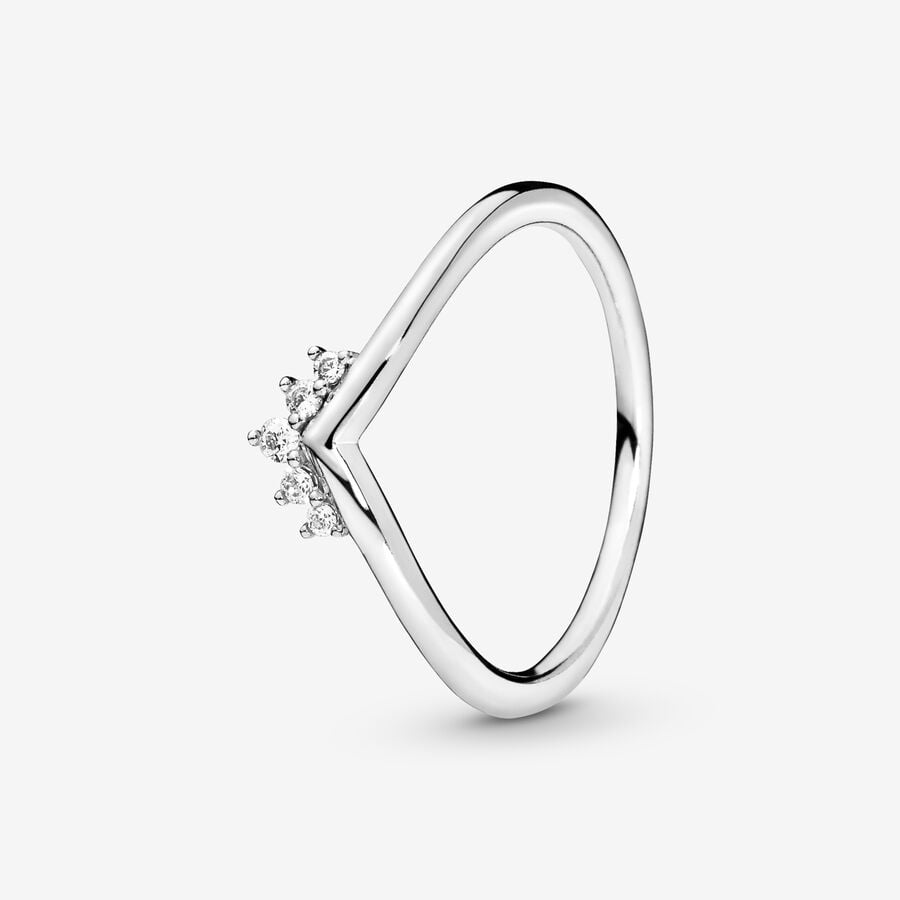 Empilable Pandora Tiara Wishbone Argent | 1892-IKRSO