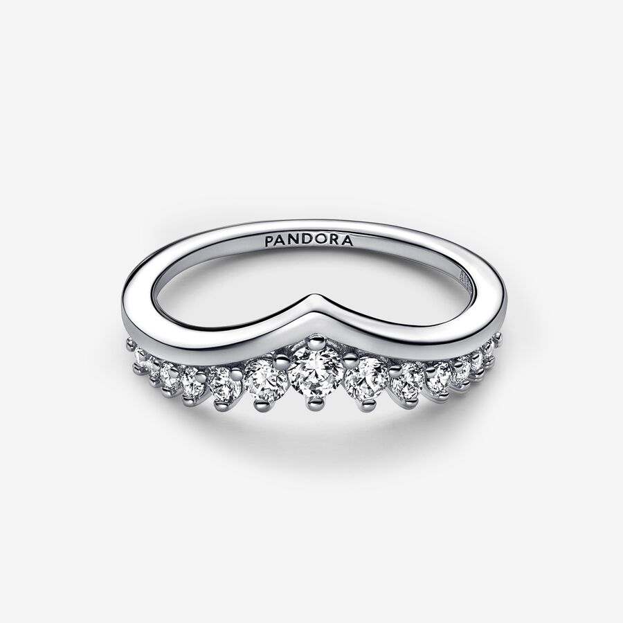 Empilable Pandora Timeless Wish Floating Pave Argent | 7435-PEAXL