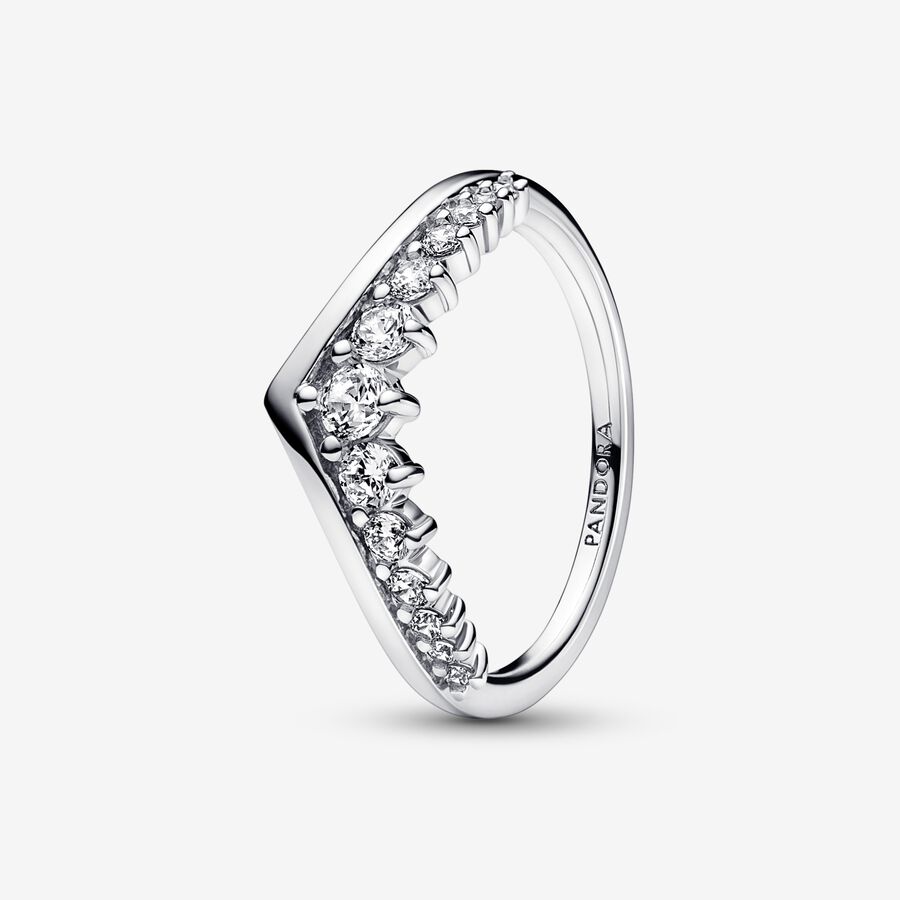 Empilable Pandora Timeless Wish Floating Pave Argent | 7435-PEAXL