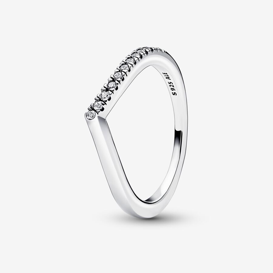 Empilable Pandora Timeless Wish Half Sparkling Argent | 5379-QASZM