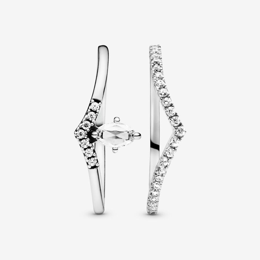 Ensembles De Bagues Pandora Classiche Wishbone Stacking Multicolore | 9147-KBCLM