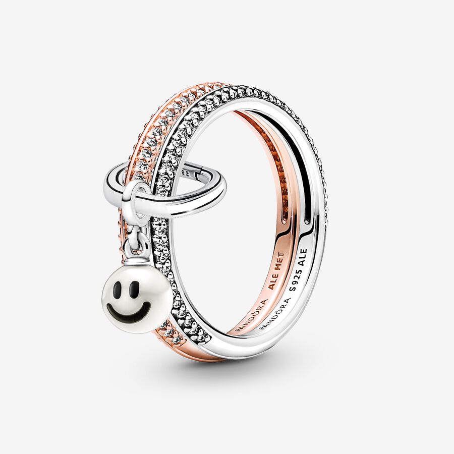 Ensembles De Bagues Pandora ME Happy Smiley Face Multicolore | 8054-ZCEIL