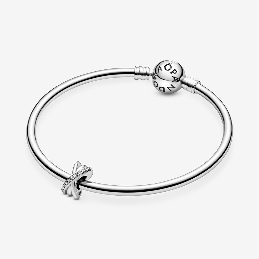 Entretoise Pandora Sparkling Polished Lines Argent | 5072-FTMSN