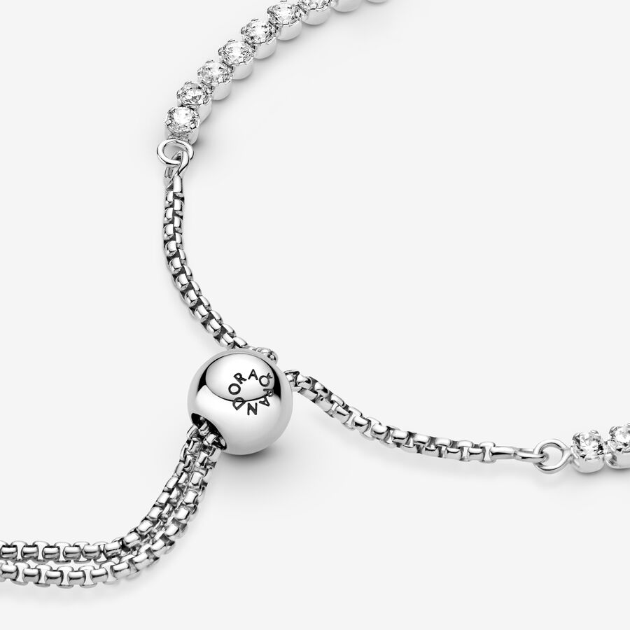 Glissement Pandora Sparkling Slider Tennis Argent | 5807-YUWKE