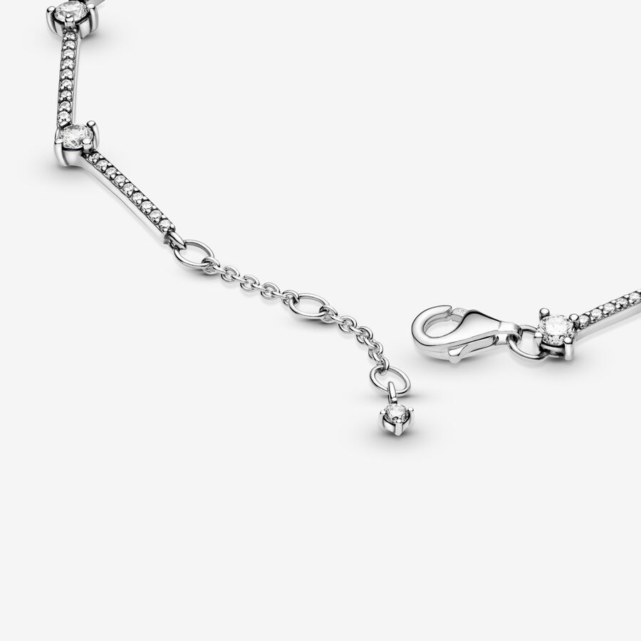 Non-Charms Pandora Sparkling Pave Bars Argent | 4387-NRMKJ