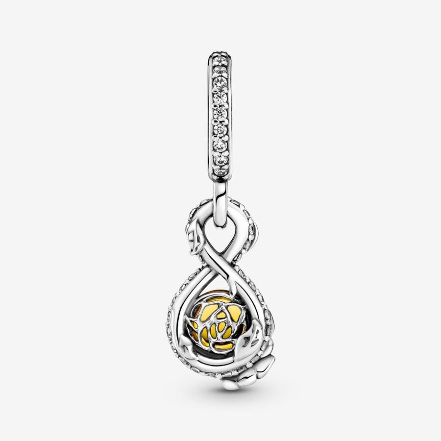 Pendentifs Pandora Disney Belle Infinity & Flower Argent | 7695-UEIAP