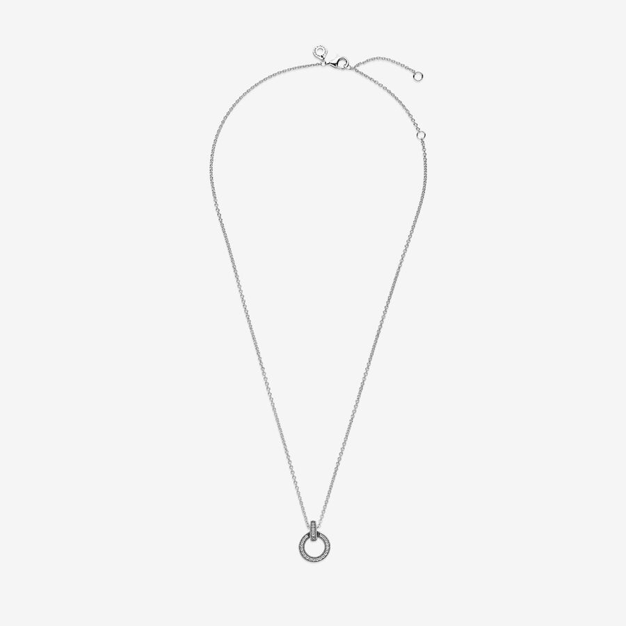 Pendentifs Pandora Double Circle & Argent | 4719-NQPRX