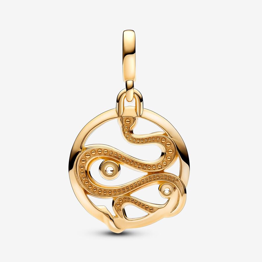 Pendentifs Pandora ME Pave Snake Medallion Doré | 9265-HQKSD