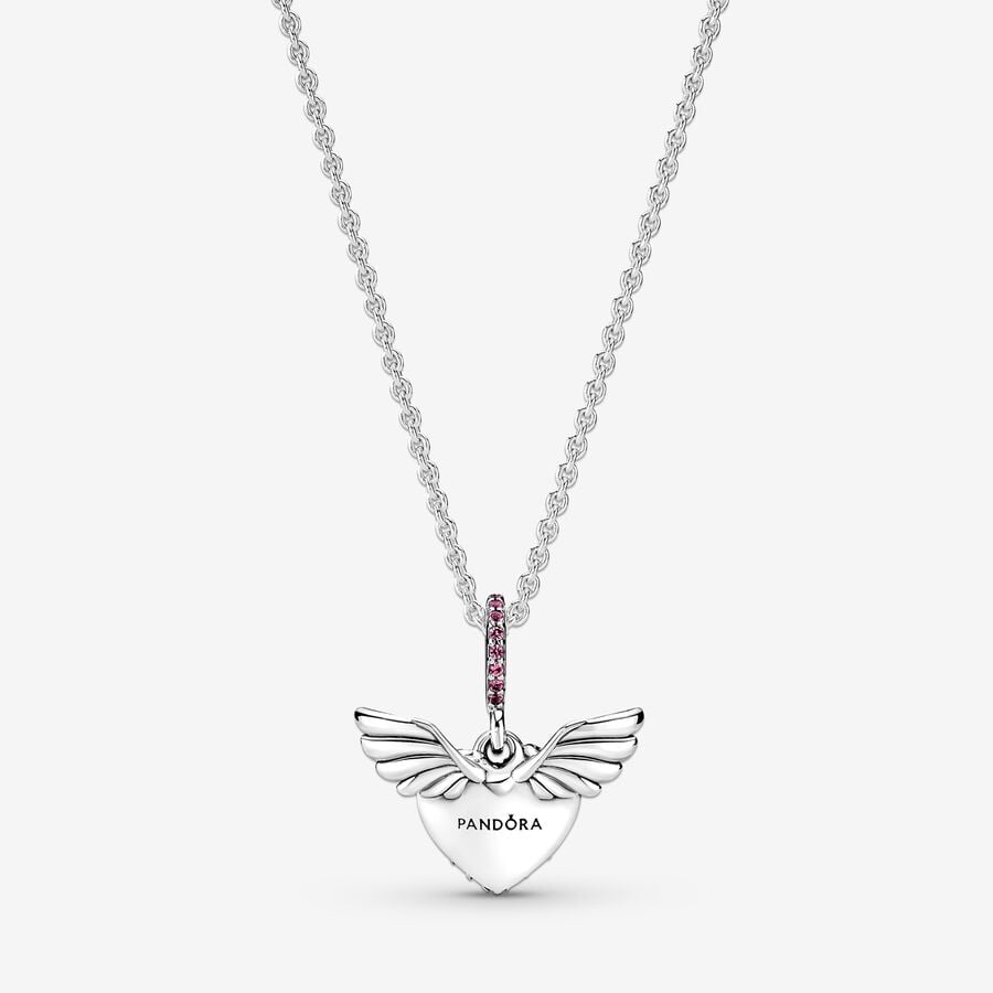 Pendentifs Pandora Pave & Angel Wings Argent | 7213-VERZX