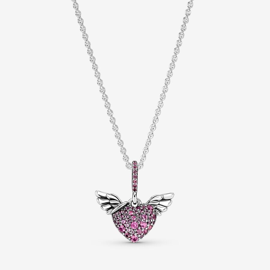 Pendentifs Pandora Pave & Angel Wings Argent | 7213-VERZX