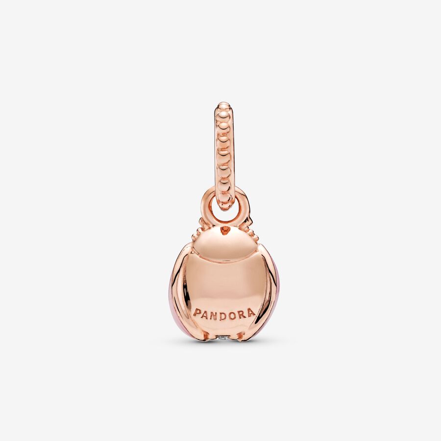 Pendentifs Pandora Pink Ladybird Rose Doré | 0432-CTKLF