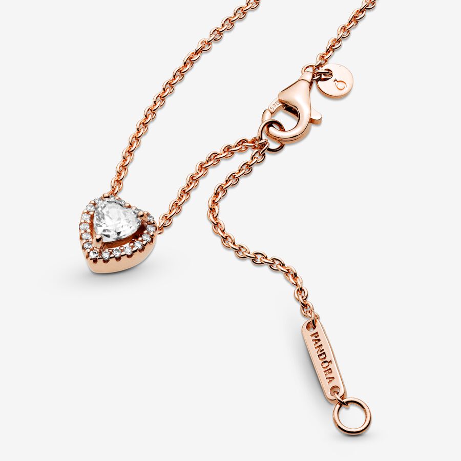 Pendentifs Pandora Sparkling Collier Rose Doré | 8765-SQJIH