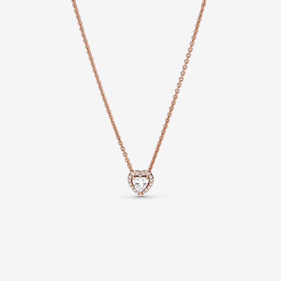 Pendentifs Pandora Sparkling Collier Rose Doré | 8765-SQJIH