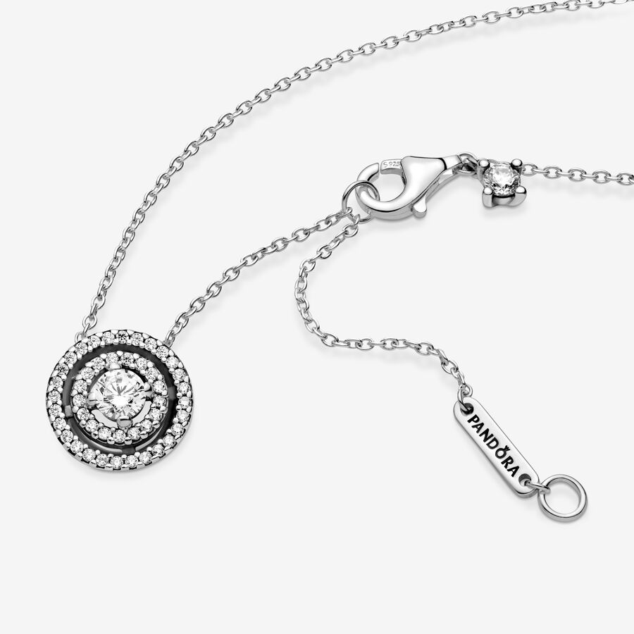 Pendentifs Pandora Sparkling Double Collier Argent | 6490-MRUGX