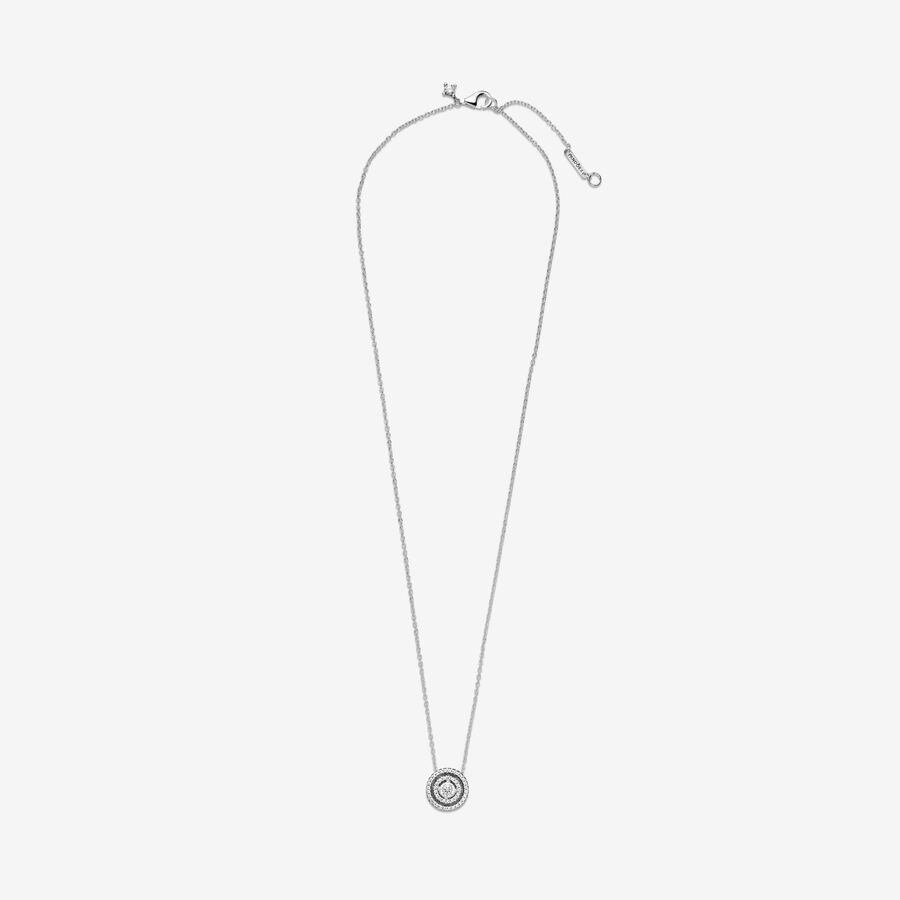 Pendentifs Pandora Sparkling Double Collier Argent | 6490-MRUGX