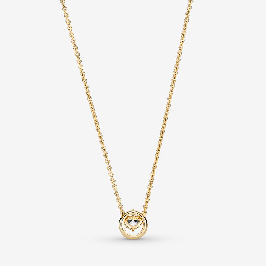 Pendentifs Pandora Sparkling Round Collier Doré | 7125-HJDCT