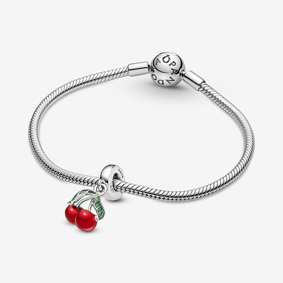 Pendre Pandora Asymmetrical Cherry Fruit Argent | 2530-JKHWN