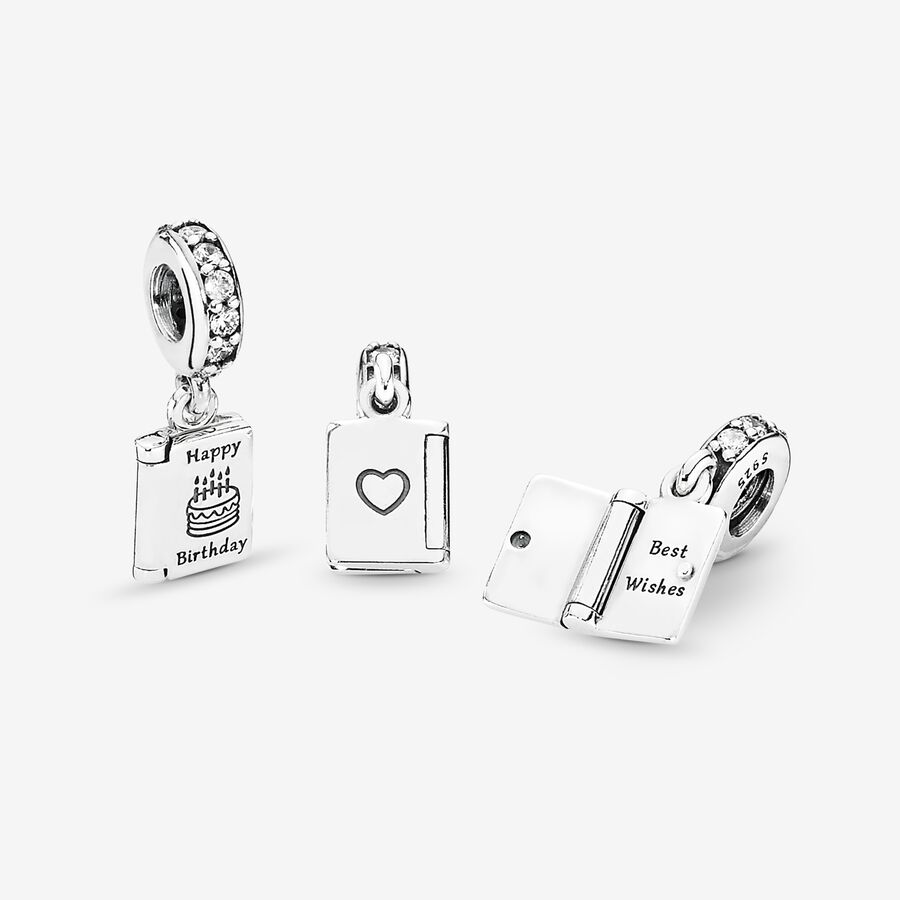 Pendre Pandora Birthday Card Argent | 3482-WKFEN