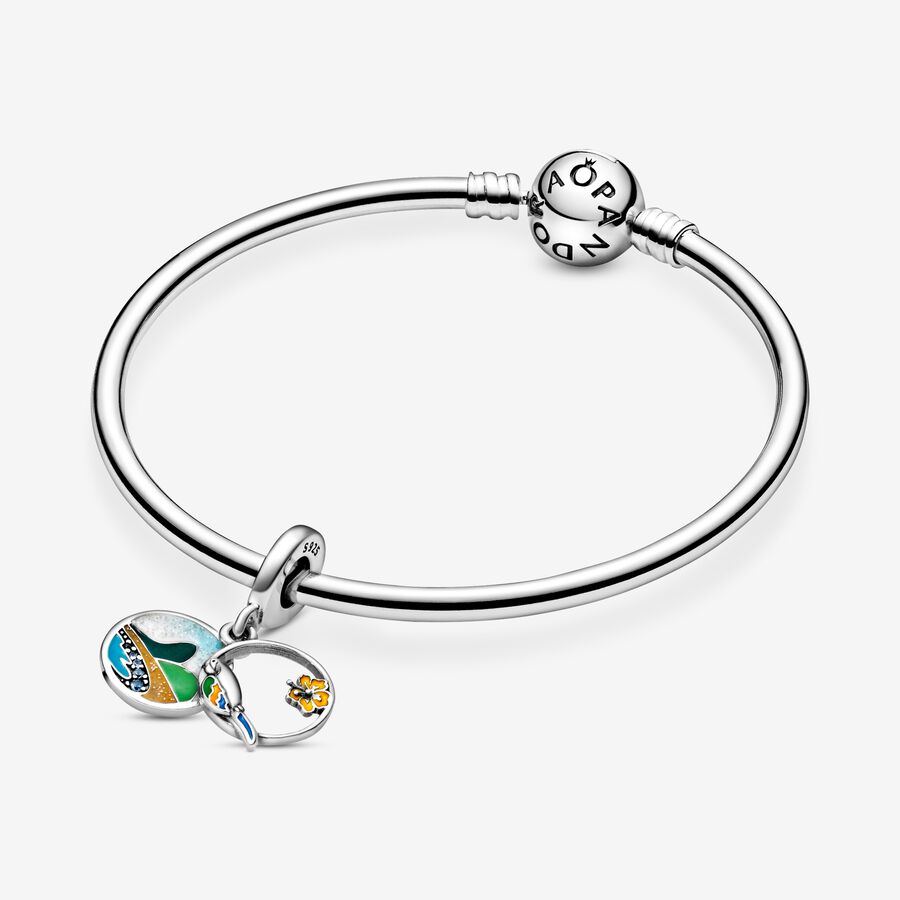 Pendre Pandora Brazil Beach & Parrot Argent | 4635-WASJN