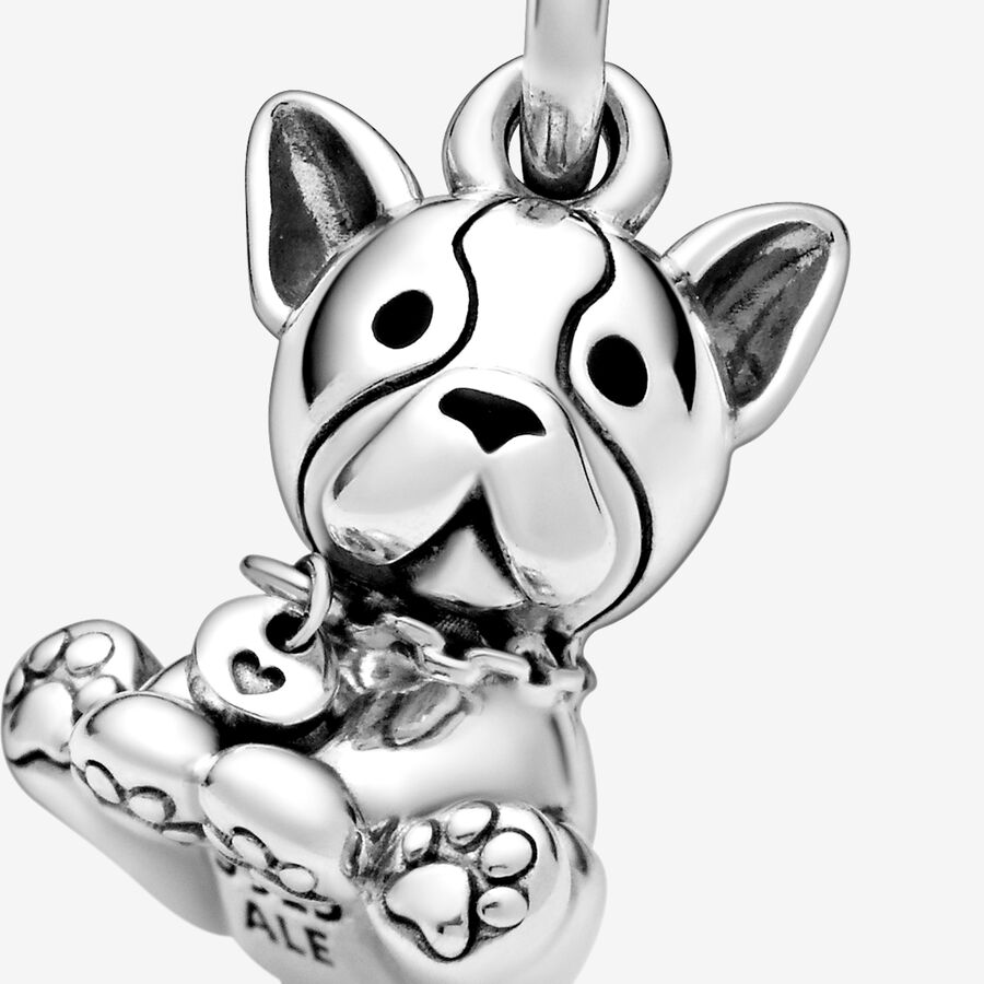 Pendre Pandora Bulldog Puppy Argent | 1209-LKGEJ