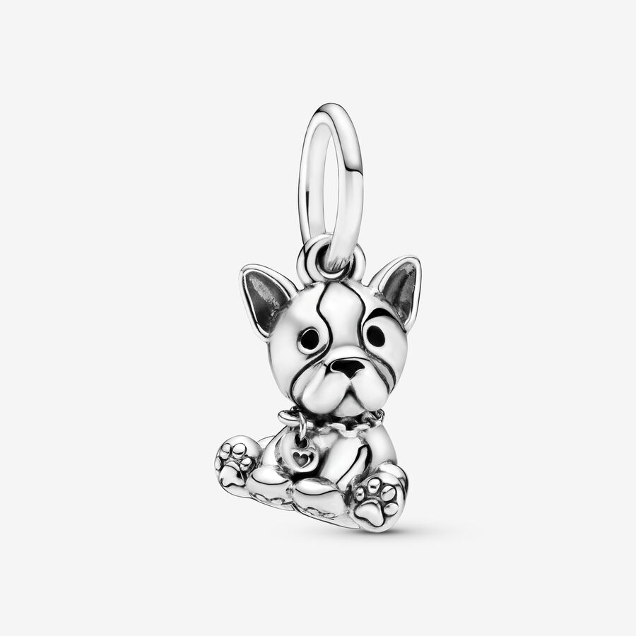 Pendre Pandora Bulldog Puppy Argent | 1209-LKGEJ