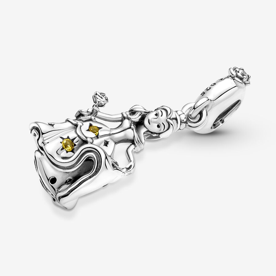 Pendre Pandora Disney Beauty the Beast Dancing Belle Argent | 6958-HRLKF