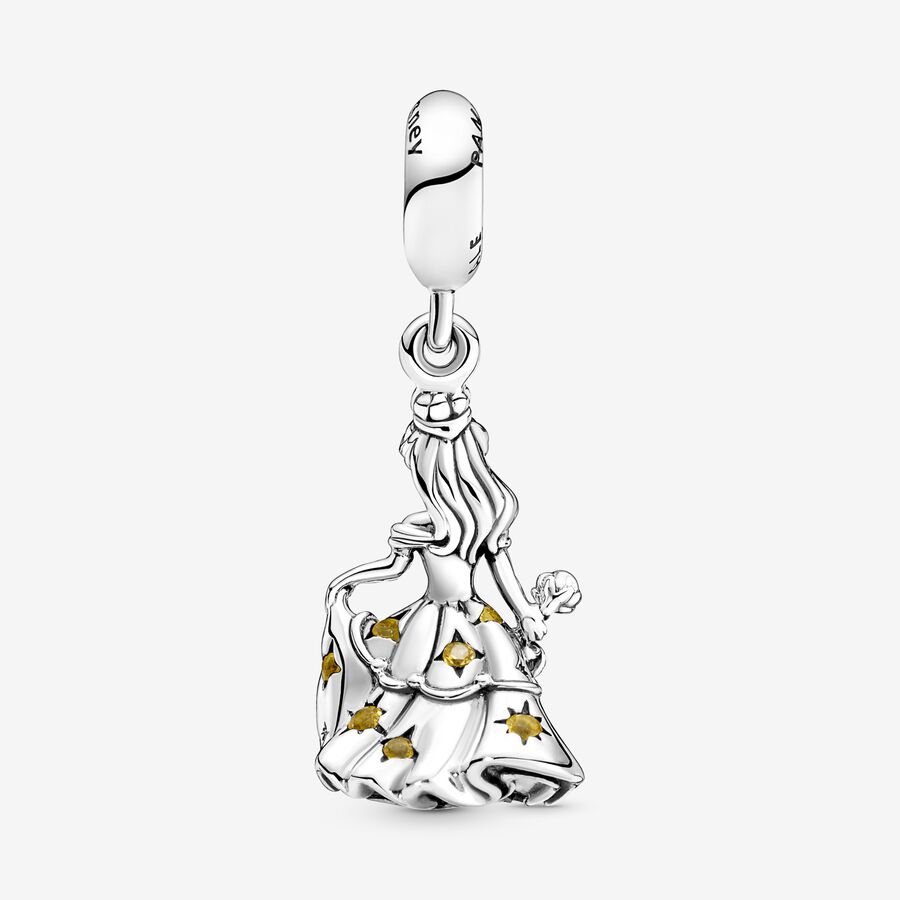 Pendre Pandora Disney Beauty the Beast Dancing Belle Argent | 6958-HRLKF