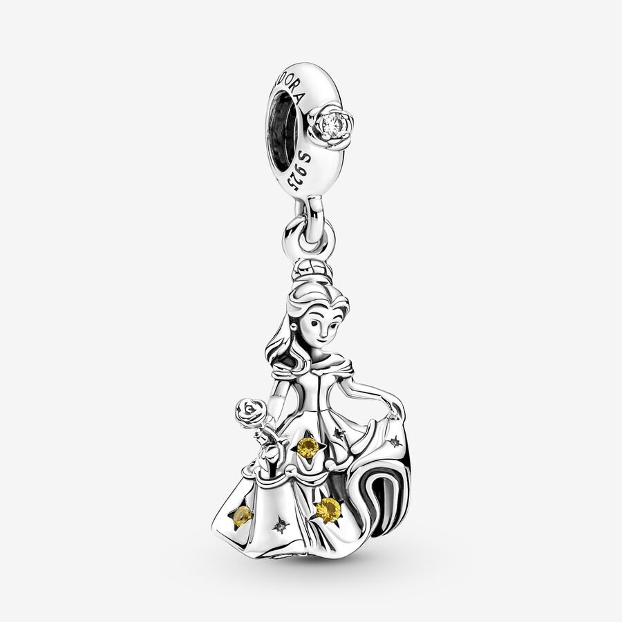 Pendre Pandora Disney Beauty the Beast Dancing Belle Argent | 6958-HRLKF